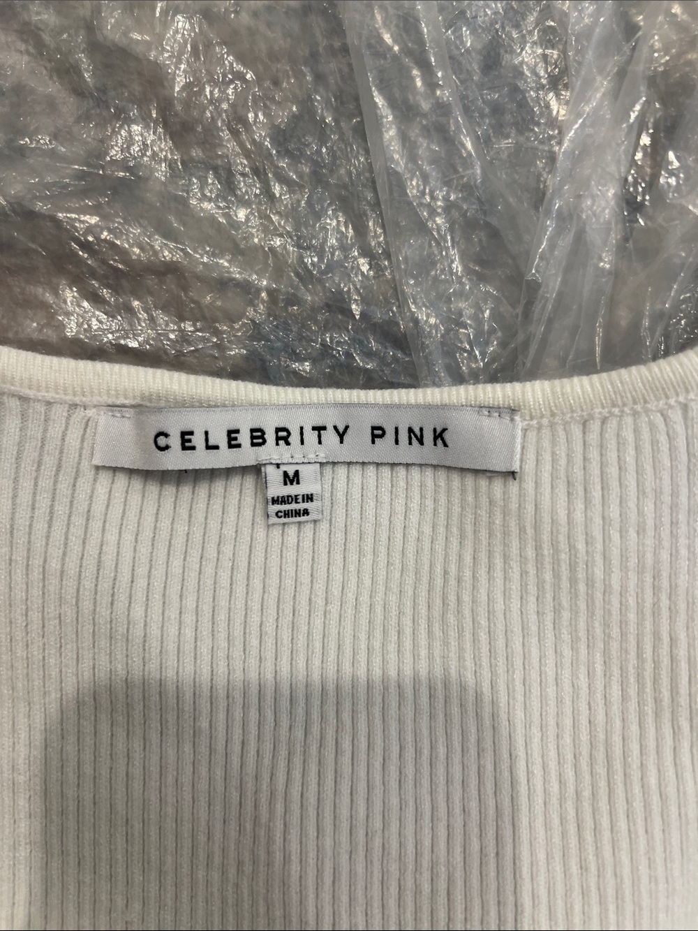 Celebrity Pink Cream Square Neck Puff Sleeve Top size medium. NWT! - Picture 6 of 7